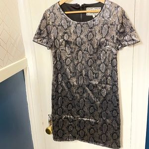 Silver sequinned  T shirt dress